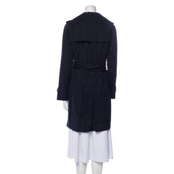 Michael Kors Womens Authentic Solid Black Long Sleeve Trench Coat Jacket Xs - Picture 3 of 8